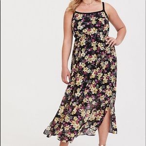 Torrid Disney Tangled Flower Print Chiffon Maxi Sz 00 NWT